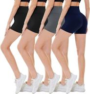 🏋️ campsnail 4 pack women's high waist biker shorts - 5" soft summer shorts for running, gym, and athletic activities with spandex fabric logo