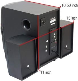 img 2 attached to Boytone BT-424FN, Мощная 2.1 мультимедийная аудиосистема с Bluetooth и полочная стерео, FM радио, слот для SD карты, USB порт, поддержка формата MP3, 40 Вт, реактивная светодиодная подсветка, пульт дистанционного управления - идеально подходит для смартфона и планшета.