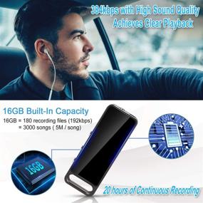 img 3 attached to 🎙️ High-capacity 16GB Small Digital Voice Recorder: Ideal for Lectures, Meetings, Interviews, with 180 Hours Storage, 20 Hours Continuous Recording, and 384 kbps High-Quality Sound