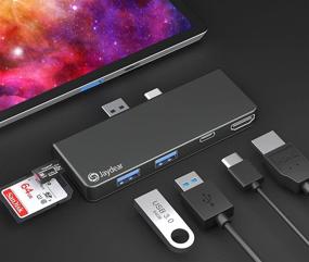 img 4 attached to 🔌 Jaydear 6 in 2 Dock for Surface Pro 7/Pro 7+: 4K HDMI, USB C, USB 3.0, SD/TF Card Reader & More!