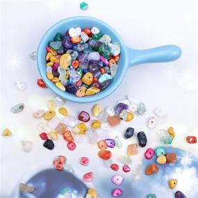 img 1 attached to 💎 Yholin Natural Irregular Chips Stone Beads Kit – 1899pcs Crushed Chunked & Drilled Beads with Spacers, Elastic String, Hooks – Ideal for Jewelry Making