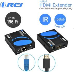 img 2 attached to 🔌 HDMI Extender Over Single CAT6A/CAT7 Cable: Full HD 1080P Uncompressed Signal with IR Remote - Up to 196 Ft Range - Loop Out Function