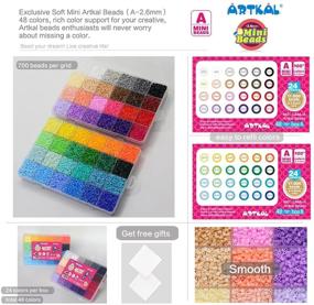 img 3 attached to 🎨 ARTKAL Soft Mini Beads A 2.6mm 24,000 Fuse Beads CA48 - Assorted 48 Colors in 2 Boxes - Mini Beads, NOT Standard MIDI Beads