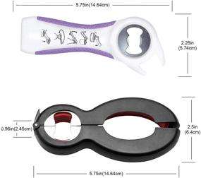 img 1 attached to 🍾 Convenient 2-Piece Bottle Opener Set: 5-in-1 and 6-in-1, Ideal for Seniors and Arthritis, Easy Twist Off Lids – Can, Soda, and Jar Openers in White Purple