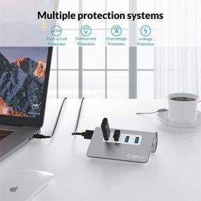 img 2 attached to 🔌 ORICO 4-Port USB 3.0 Unibody Aluminum Portable Data Hub with 3.3ft Cable- Ideal for MacBook, Mac Pro/Mini, iMac, XPS, Surface Pro, Notebook PC, USB Flash Drives, Mobile HDD - Silver