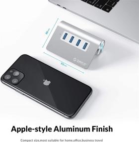 img 1 attached to 🔌 ORICO 4-Port USB 3.0 Unibody Aluminum Portable Data Hub with 3.3ft Cable- Ideal for MacBook, Mac Pro/Mini, iMac, XPS, Surface Pro, Notebook PC, USB Flash Drives, Mobile HDD - Silver