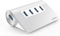 🔌 orico 4-port usb 3.0 unibody aluminum portable data hub with 3.3ft cable- ideal for macbook, mac pro/mini, imac, xps, surface pro, notebook pc, usb flash drives, mobile hdd - silver логотип