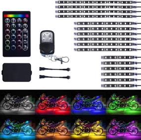 img 1 attached to 🏍️ LivTee 16Pcs Motorcycle LED Light Kit Strips - Multi-Color Accent Glow Neon Ground Effect Atmosphere Lights Lamp with Wireless Remote Controller