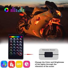 img 3 attached to 🏍️ LivTee 16Pcs Motorcycle LED Light Kit Strips - Multi-Color Accent Glow Neon Ground Effect Atmosphere Lights Lamp with Wireless Remote Controller