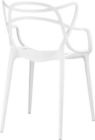 img 1 attached to 🪑 White Molded Plastic Kitchen and Dining Room Arm Chair by Modway Entangled - Fully Assembled