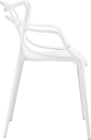 img 2 attached to 🪑 White Molded Plastic Kitchen and Dining Room Arm Chair by Modway Entangled - Fully Assembled