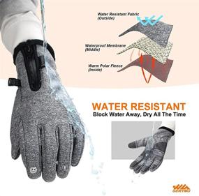 img 1 attached to Waterproof Winter Touch Screen Gloves for Men and Women - Warm Thermal Lining, Cold Weather Proof Gloves with 6 Touchscreen Fingers, Water Resistant Sport Gloves for Running, Cycling, and Driving