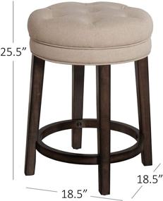 img 1 attached to 🪑 Hillsdale Krauss Backless Swivel Counter Stool in Charcoal Gray Finish with Linen Stone Fabric for Enhanced SEO