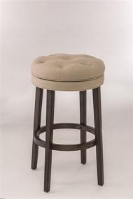 img 2 attached to 🪑 Hillsdale Krauss Backless Swivel Counter Stool in Charcoal Gray Finish with Linen Stone Fabric for Enhanced SEO