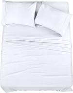 🛏️ utopia bedding brushed microfiber queen bed sheet set - 4 piece - fade & shrinkage resistant - soft, easy care sheets (white, queen) logo