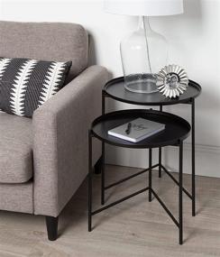 img 1 attached to 🌟 Enhance Your Interior with Kate and Laurel Ulani Round Metal Accent Tables, 2 Piece Set in Elegant Black