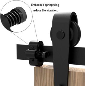 img 3 attached to Enhance Your Sliding Barn Doors with CCJH Adjustable Barn Door Stoppers in Black - Top Track Hardware, 1 Pair