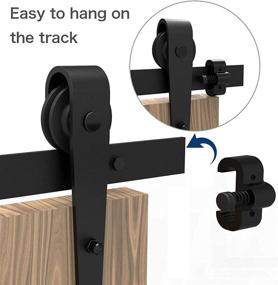 img 2 attached to Enhance Your Sliding Barn Doors with CCJH Adjustable Barn Door Stoppers in Black - Top Track Hardware, 1 Pair