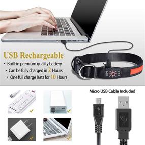 img 3 attached to 🐶 Enhance Pet Safety with the PICURA LED Safety Dog Collar: USB Rechargeable, Adjustable Size, Waterproof, Flashing/Strobe Light - Ideal for Medium-sized Dogs, Red