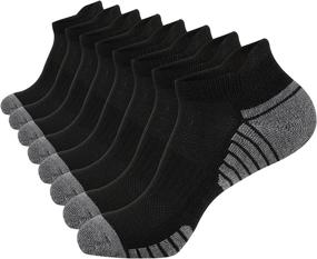 img 4 attached to 🏃 COOVAN Men's Athletic Running Ankle Socks, 8 Pairs with Cushion Tab, Low Cut Sports Socks for Men