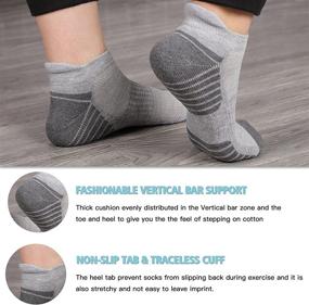 img 2 attached to 🏃 COOVAN Men's Athletic Running Ankle Socks, 8 Pairs with Cushion Tab, Low Cut Sports Socks for Men