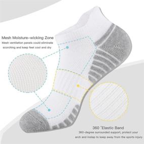 img 3 attached to 🏃 COOVAN Men's Athletic Running Ankle Socks, 8 Pairs with Cushion Tab, Low Cut Sports Socks for Men