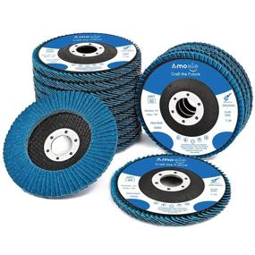 img 4 attached to Amoolo 4 1/2 Inch Zirconia Flap Discs (20 PCS) - High Density Abrasive Grinding Discs for Metal/Wood - 40 60 80 120 Grit Angle Grinder Sanding Wheel - 7/8 inch Arbor Size