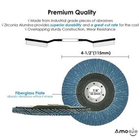 img 1 attached to Amoolo 4 1/2 Inch Zirconia Flap Discs (20 PCS) - High Density Abrasive Grinding Discs for Metal/Wood - 40 60 80 120 Grit Angle Grinder Sanding Wheel - 7/8 inch Arbor Size