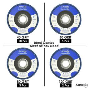 img 3 attached to Amoolo 4 1/2 Inch Zirconia Flap Discs (20 PCS) - High Density Abrasive Grinding Discs for Metal/Wood - 40 60 80 120 Grit Angle Grinder Sanding Wheel - 7/8 inch Arbor Size