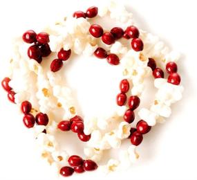 img 2 attached to 🍿 CraftMore Popcorn and Cranberry Plastic Garland: Festive Décor for any Occasion!