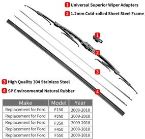 img 2 attached to 🚗 OTUAYAUTO Factory Aftermarket Windshield Wiper Blades - 22" Front Window Wiper - Compatible with Ford F150 F250 F350 F450 F550 2009-2018 Vehicles