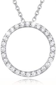 img 4 attached to 💍 Agvana Sterling Silver Circle Necklace - Christmas Gifts for Women - 5A Cubic Zirconia CZ Halo Open Eternity Circle Pendant - Dainty Fine Jewelry - Anniversary Birthday Gifts for Girls, Mom, Wife, Her, Yourself