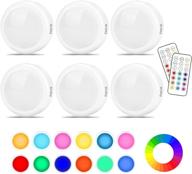 🔦 cadrim puck lights: color changing and dimmable under cabinet lights - 6 pack with 2 remotes for kitchen логотип