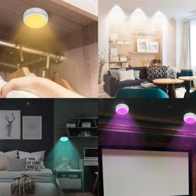 img 2 attached to 🔦 Cadrim Puck Lights: Color Changing and Dimmable Under Cabinet Lights - 6 Pack with 2 Remotes for Kitchen