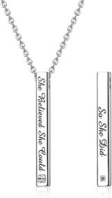 img 4 attached to Milacolato Sterling Silver Sister Necklaces: Engraved 'She Believed She Could So She Did' Inspiration Jewelry Set for Sisters and Friends