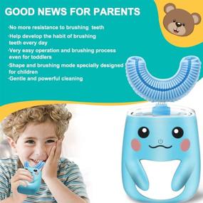 img 1 attached to U-Shaped Autobrush Toothbrush for Kids 2-7 Years Old, 6 Gear Speed Mode, IPX7 Waterproof, Sensitive Teeth, 360° Oral Cleaning, Automatic Toothbrush for Baby Toddler (Blue)