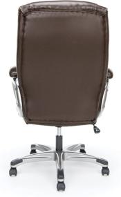 img 2 attached to 🪑 Premium Ergonomic Swivel Chair: Essentials High-Back Leather Executive Office/Computer Chair with Arms (ESS-6030-BRN)