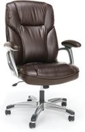 🪑 premium ergonomic swivel chair: essentials high-back leather executive office/computer chair with arms (ess-6030-brn) logo