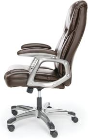 img 1 attached to 🪑 Premium Ergonomic Swivel Chair: Essentials High-Back Leather Executive Office/Computer Chair with Arms (ESS-6030-BRN)