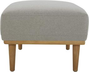 img 2 attached to 🪑 Rivet Alvin Contemporary Living Room Ottoman, 29.5 inches Wide, Light Grey - Amazon Brand