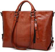 👜 large capacity vintage casual shoulder bag, women's waterproof pu leather handbag with crossbody strap (heller brown) logo