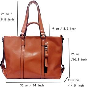 img 1 attached to 👜 Large Capacity Vintage Casual Shoulder Bag, Women's Waterproof PU Leather Handbag with CrossBody Strap (Heller Brown)