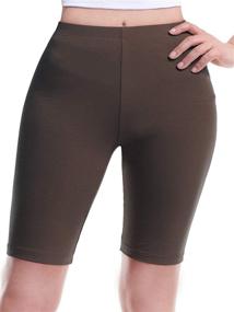 img 3 attached to 🩳 Stay Comfy and Active with Design by Olivia Women's Basic Solid Cotton Active Yoga Biker Shorts