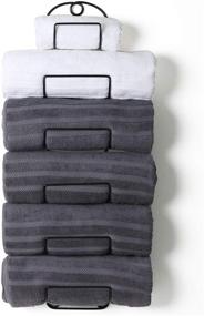 img 4 attached to 🍷 Space-Saving Wall Mounted Metal Wine Rack Towel Shelf - Stylish Black Soduku Towel Rack for Bathroom