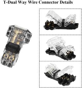 img 2 attached to 🔌 15 Pack 2 Pin 2 Way Wire Connectors for 18-22 AWG Cable – Low Voltage Universal Compact Wire Connectors without Wire Stripping – T Tape Compatible