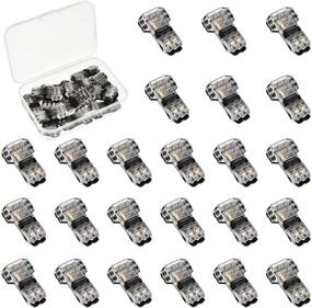 img 4 attached to 🔌 15 Pack 2 Pin 2 Way Wire Connectors for 18-22 AWG Cable – Low Voltage Universal Compact Wire Connectors without Wire Stripping – T Tape Compatible