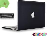 ueswill 2 in 1 smooth matte hard case with keyboard cover compatible with macbook pro 13 inch with retina display (no cd rom) (model a1502/a1425 logo