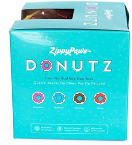 img 2 attached to 🦴 ZippyPaws Original Donutz Plush Dog Toy - No Stuffing, Squeaky Fun! (Blue) - Gift Box Included