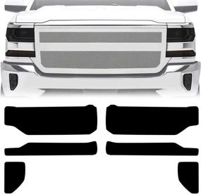 img 4 attached to 🚗 Enhance Your Style and Safety with NDRUSH Blackout Headlights Foglight Vinyl Tint Film for Chevy Silverado 1500 2016-2018