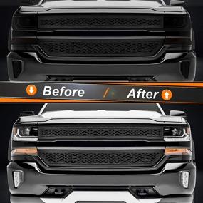 img 1 attached to 🚗 Enhance Your Style and Safety with NDRUSH Blackout Headlights Foglight Vinyl Tint Film for Chevy Silverado 1500 2016-2018